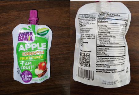 recalled WanaBana applesauce products lead contamination
